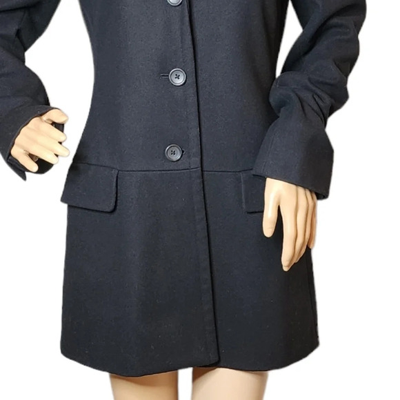Banana Republic wool black long pea coat - Picture 10 of 17